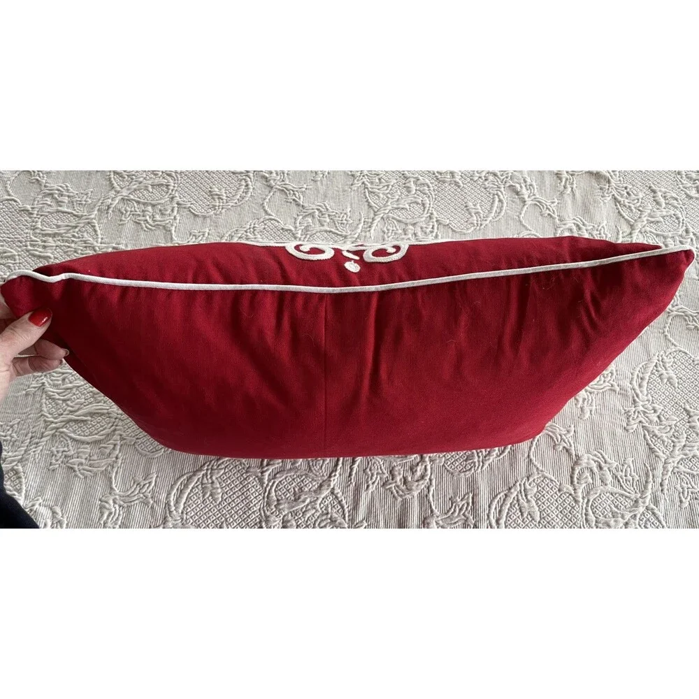 ENVOGUE MERRY Rectangle Pillow Decorative Christmas 100% Cotton Feather? Zip